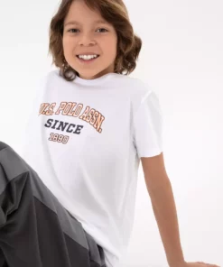 تیشرت یقه گرد سفید برای پسر بچه برند U.S. Polo Assn. - 855953996