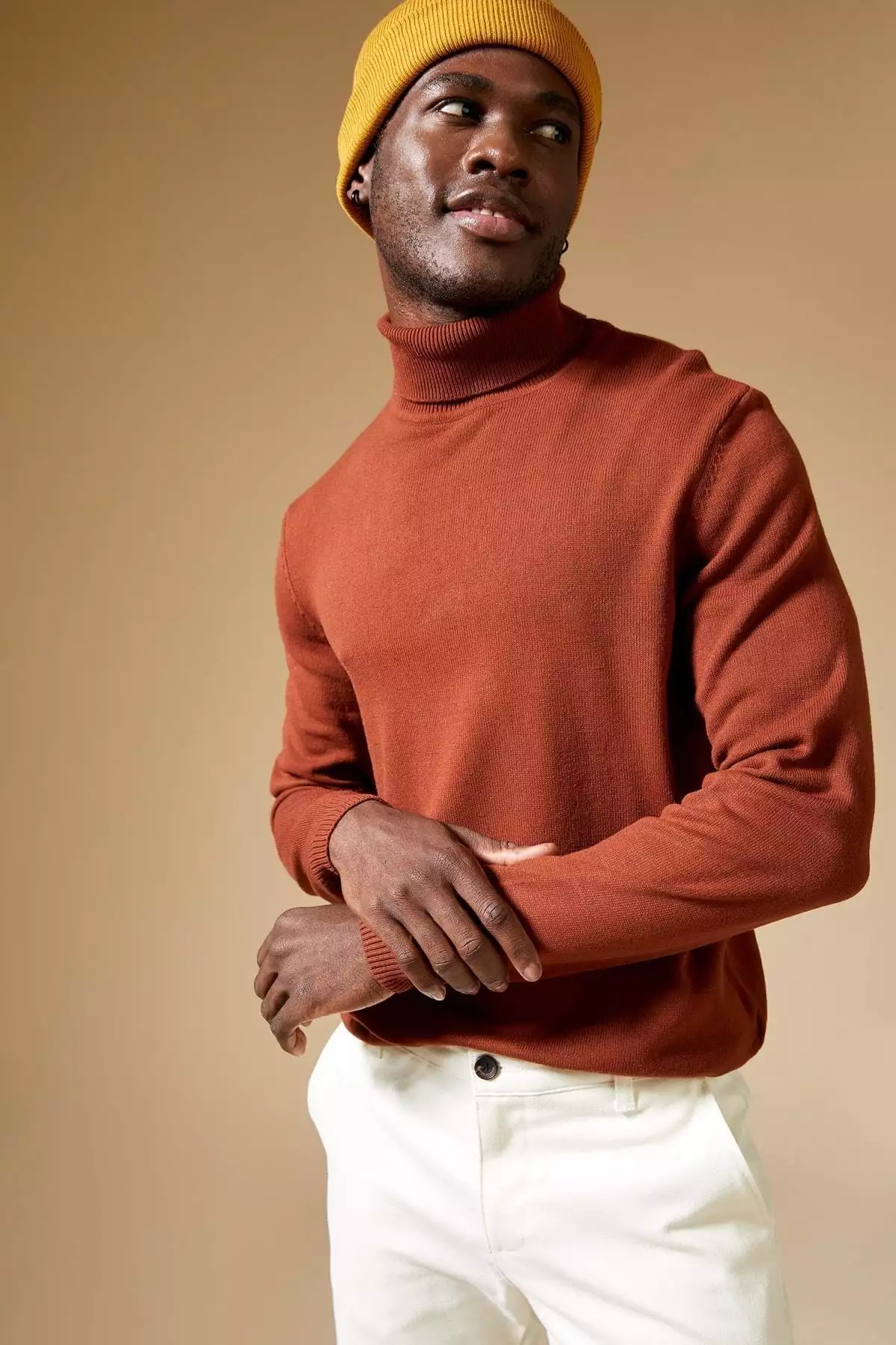 ژاکت بافتنی یقه اسکی فیت باریک برند Defacto - 133306823