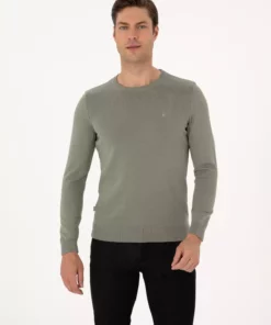 بلوز با یقه گرد اسلیم فیت بافتی آدا چای مدل 50315509-VR255 برند Pierre Cardin - 980923390