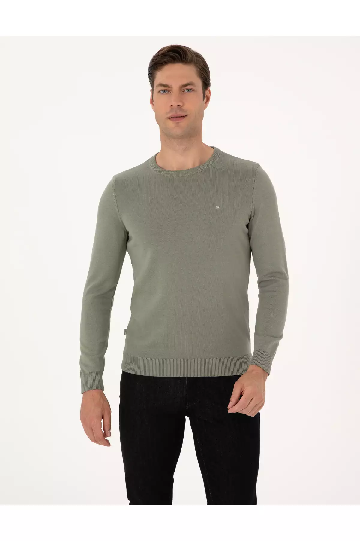 بلوز با یقه گرد اسلیم فیت بافتی آدا چای مدل 50315509-VR255 برند Pierre Cardin - 980923390