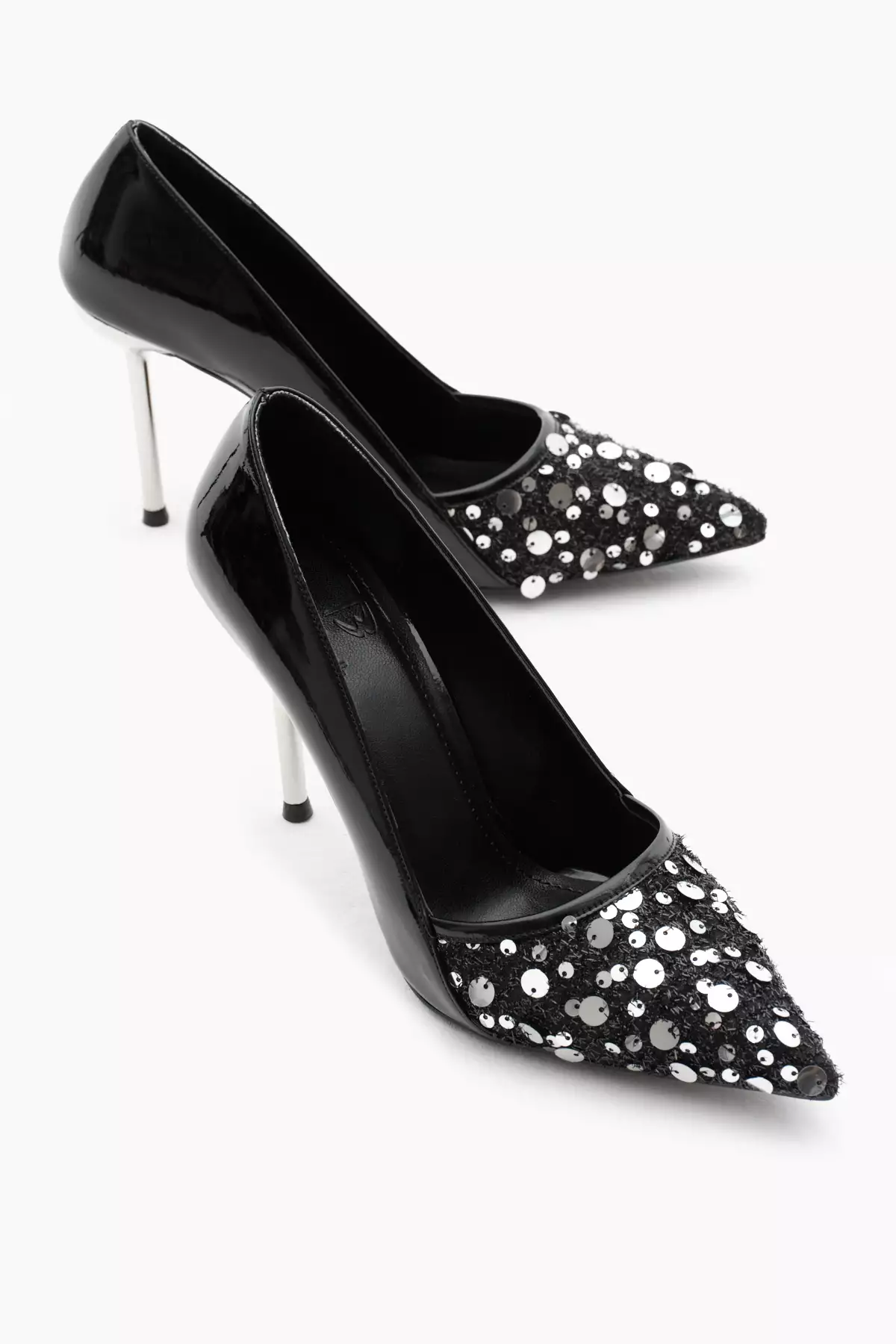 کفش پاشنه بلند نوک تیز زنانه با لایه نئولیت و طراحی مروارید مشکی برند Tonny Black - 868527177