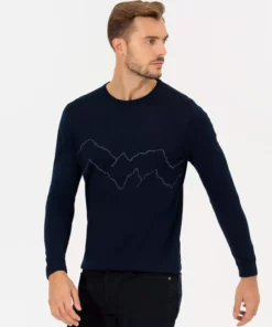 پلیور یقه گرد آبی تیره با تناسب معمولی و بافت مخلوط پشمی 50258656-VR033 برند Pierre Cardin - 828864664