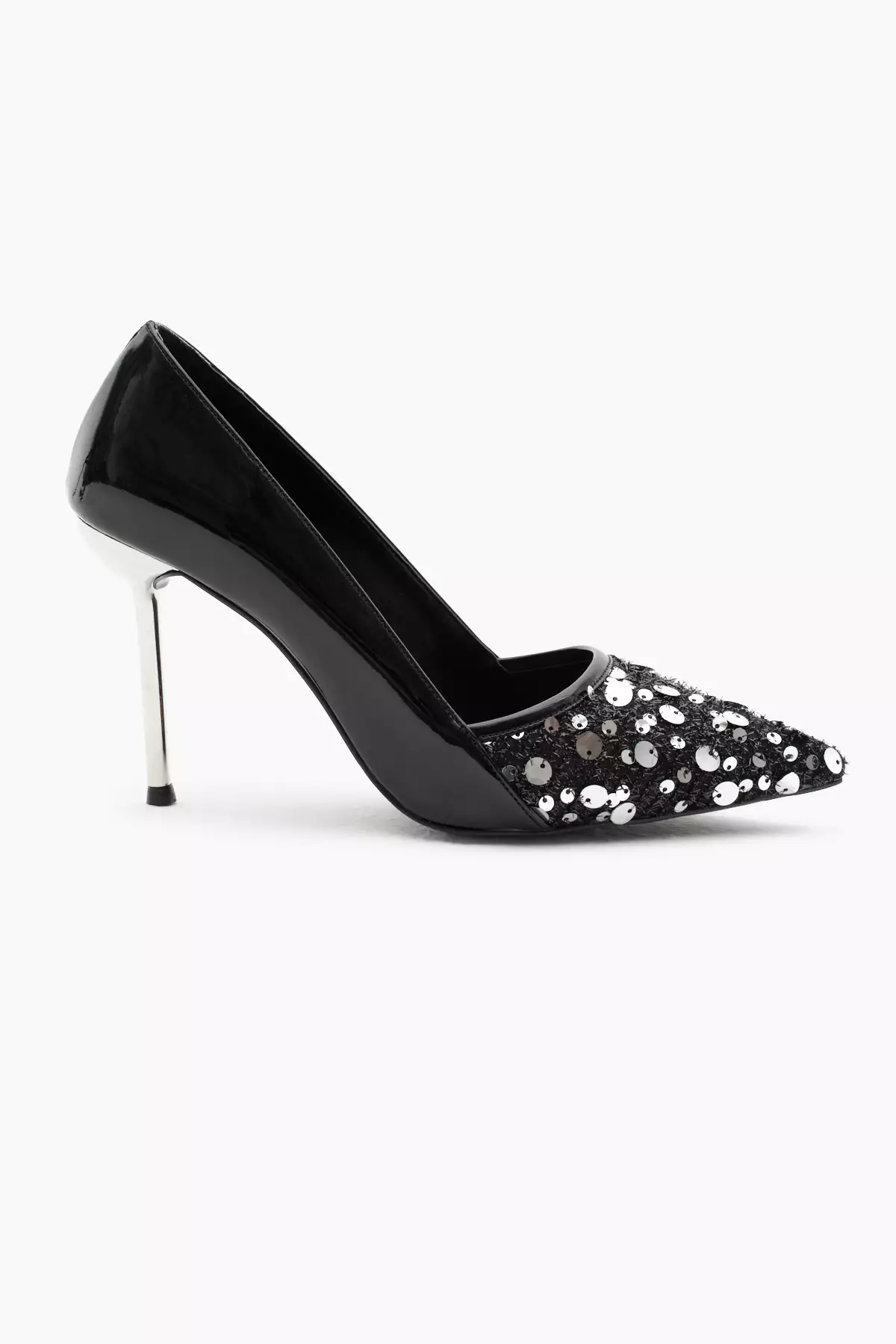 کفش پاشنه بلند نوک تیز زنانه با لایه نئولیت و طراحی مروارید مشکی برند Tonny Black - 868527177
