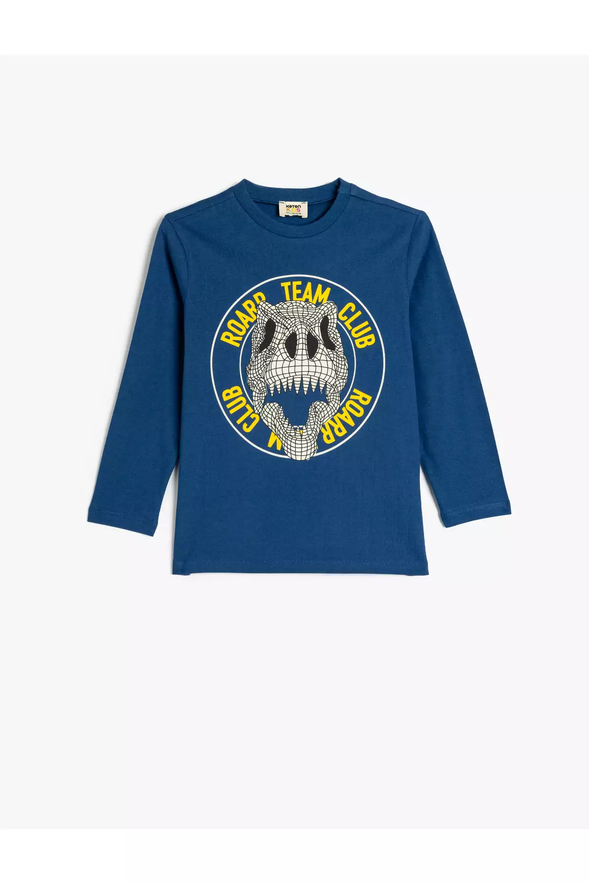 تیشرت نخی آستین بلند با طرح دایناسور و یقه گرد برند Koton - 870719592