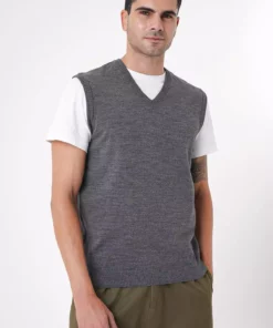 ژیله مردانه یقه V معمولی فیت رنگ آنتراسیت 25w2001 برند CHUBA - 865015094