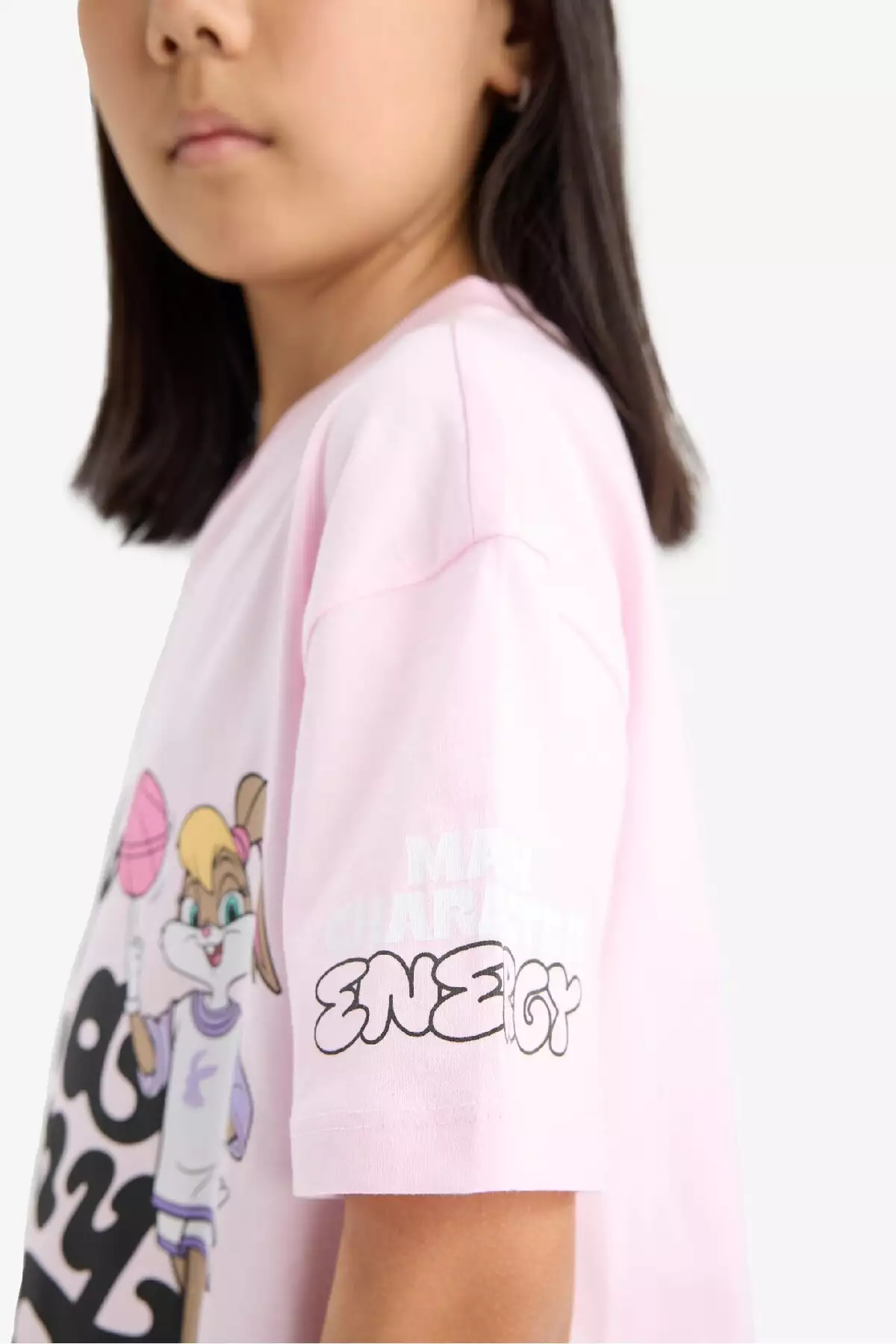 تیشرت کوتاهمدت یقه V Relax Fit مخصوص دختران با طرح لونی تونز F5392A825HS برند Defacto - 942513539