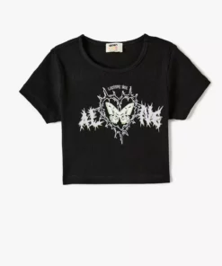 تیشرت کوتاهدست با یقه گرد و طرح دار، دارای برش و نوار دوزی برند Koton - 804882187