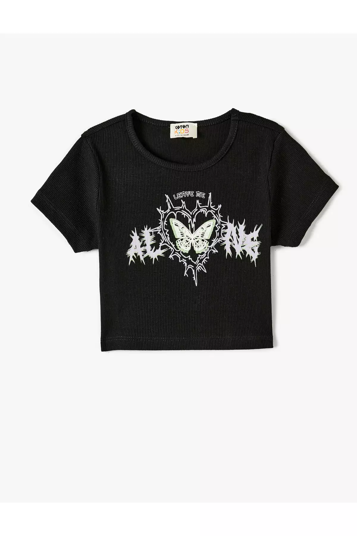 تیشرت کوتاهدست با یقه گرد و طرح دار، دارای برش و نوار دوزی برند Koton - 804882187