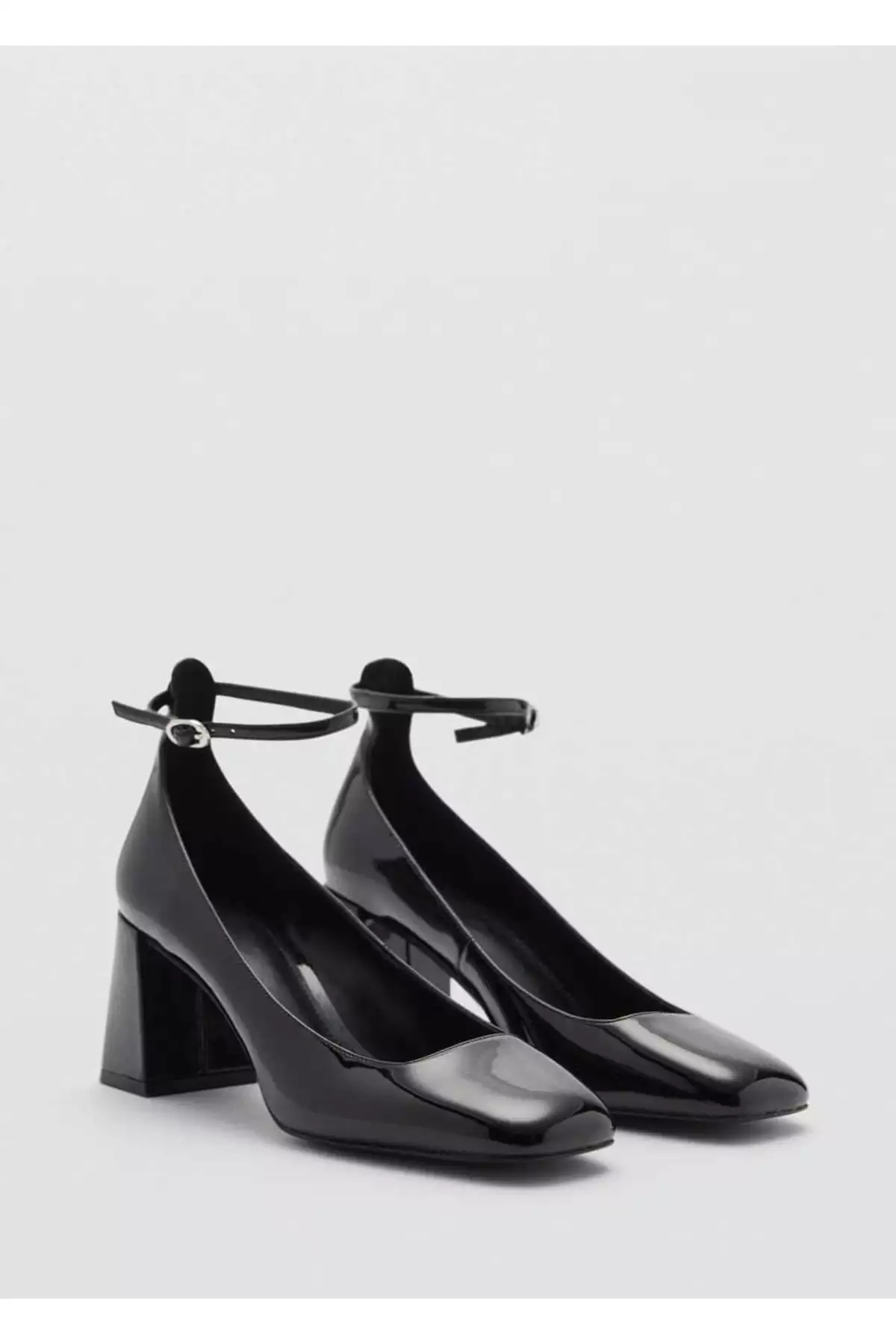 کفش پاشنهدار با ظاهر چرم لغزنده برند MANGO - 882276266