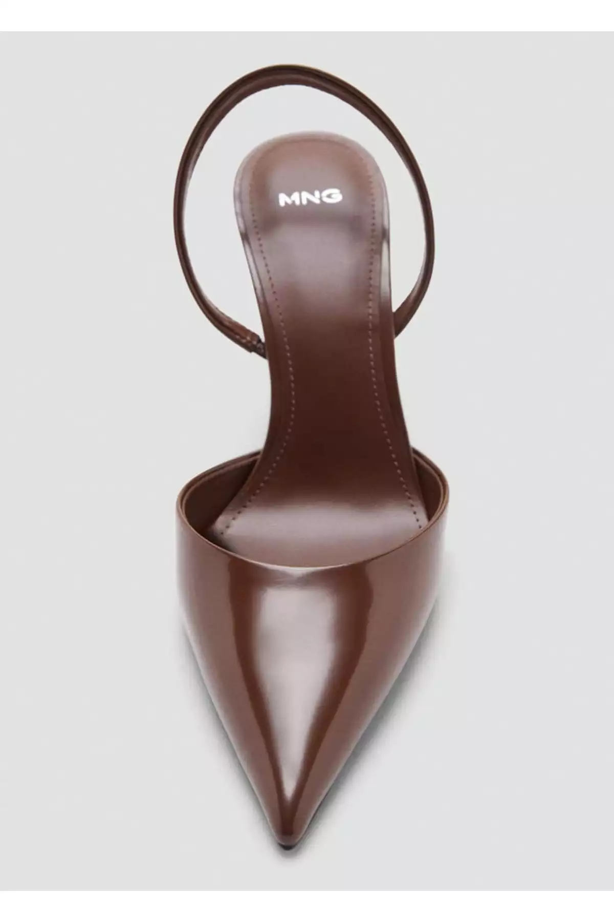 کفش نوک تیز با ظاهری شبیه چرم روغنی برند MANGO - 988859266