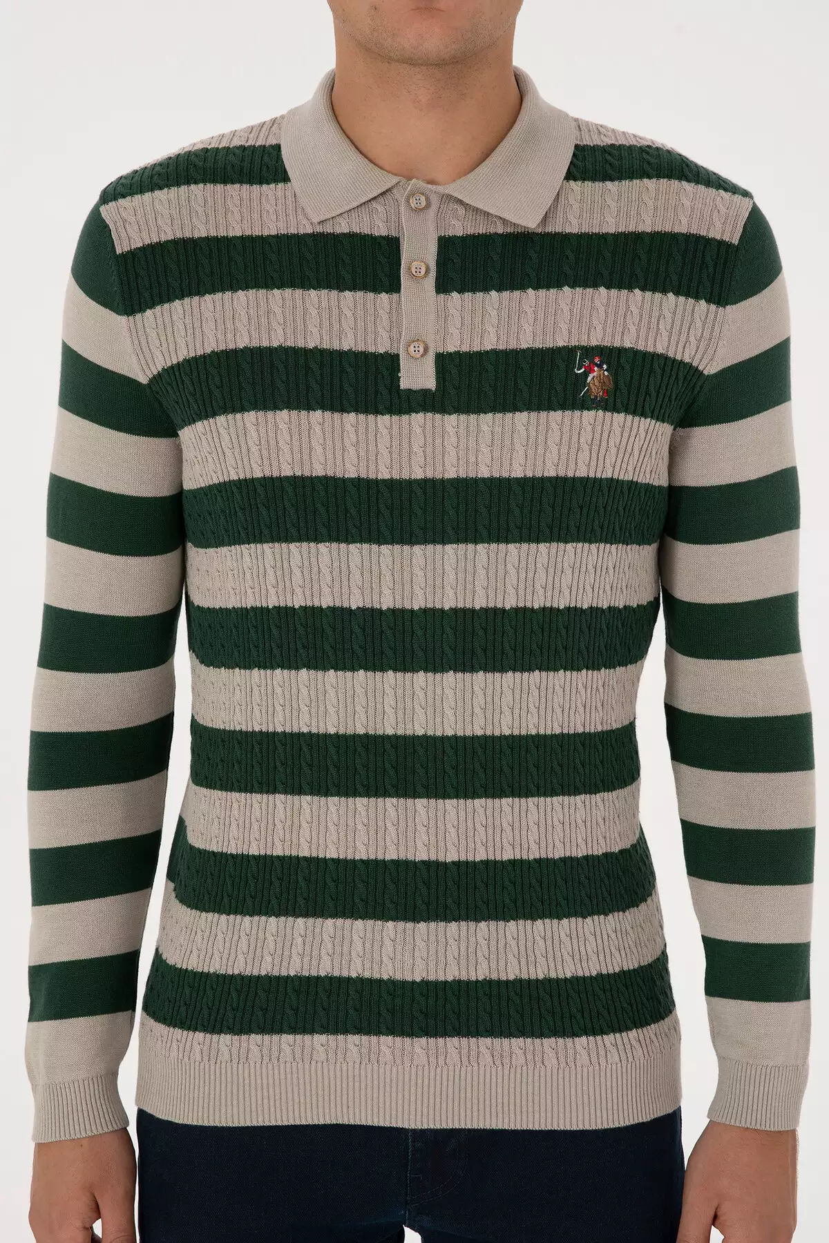 کاپشن مردانه ملانژ سنگی 50308354-VR225 برند U.S. Polo Assn. - 1035390226