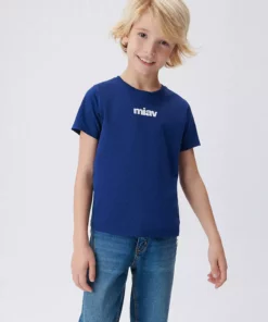 تی‌شرت آبی تیره میاو با طرح چاپی در اندازه معمولی / استاندارد برند Mavi - 827288055