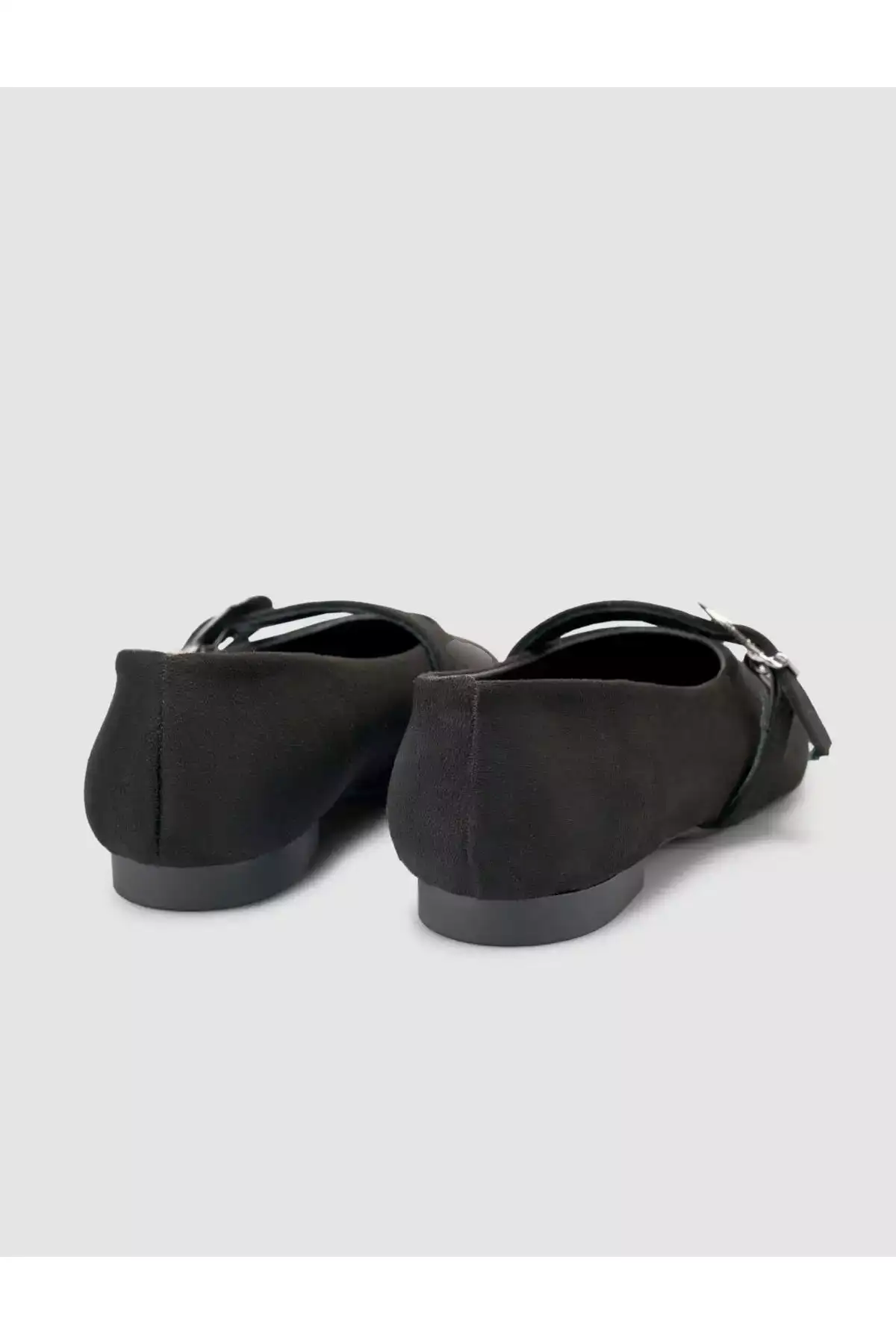 بافت سوئدی با جزئیات قفل، زنانه، کفش باله مشکی برند Cabani - 943918912