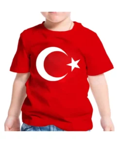 تیشرت پرچم آبی و سفید 23 آوریل برای کودکان 5 تا 15 سال دخترانه و پسرانه برند BURUTEKIN - 84146680