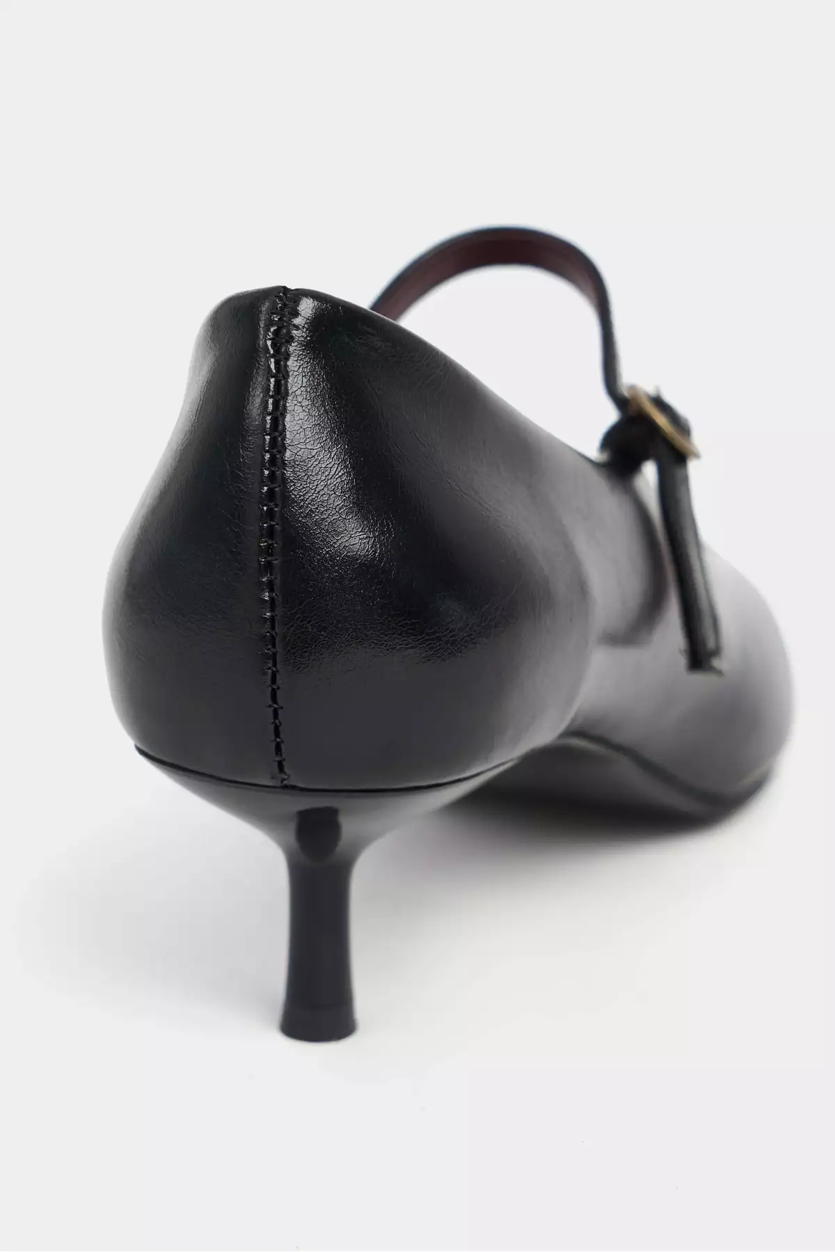 کفش پاشنهدار زنانه راشل سیاه با طرح رُستیک و نوک تیز برند NİŞANTAŞI SHOES - 1008826456