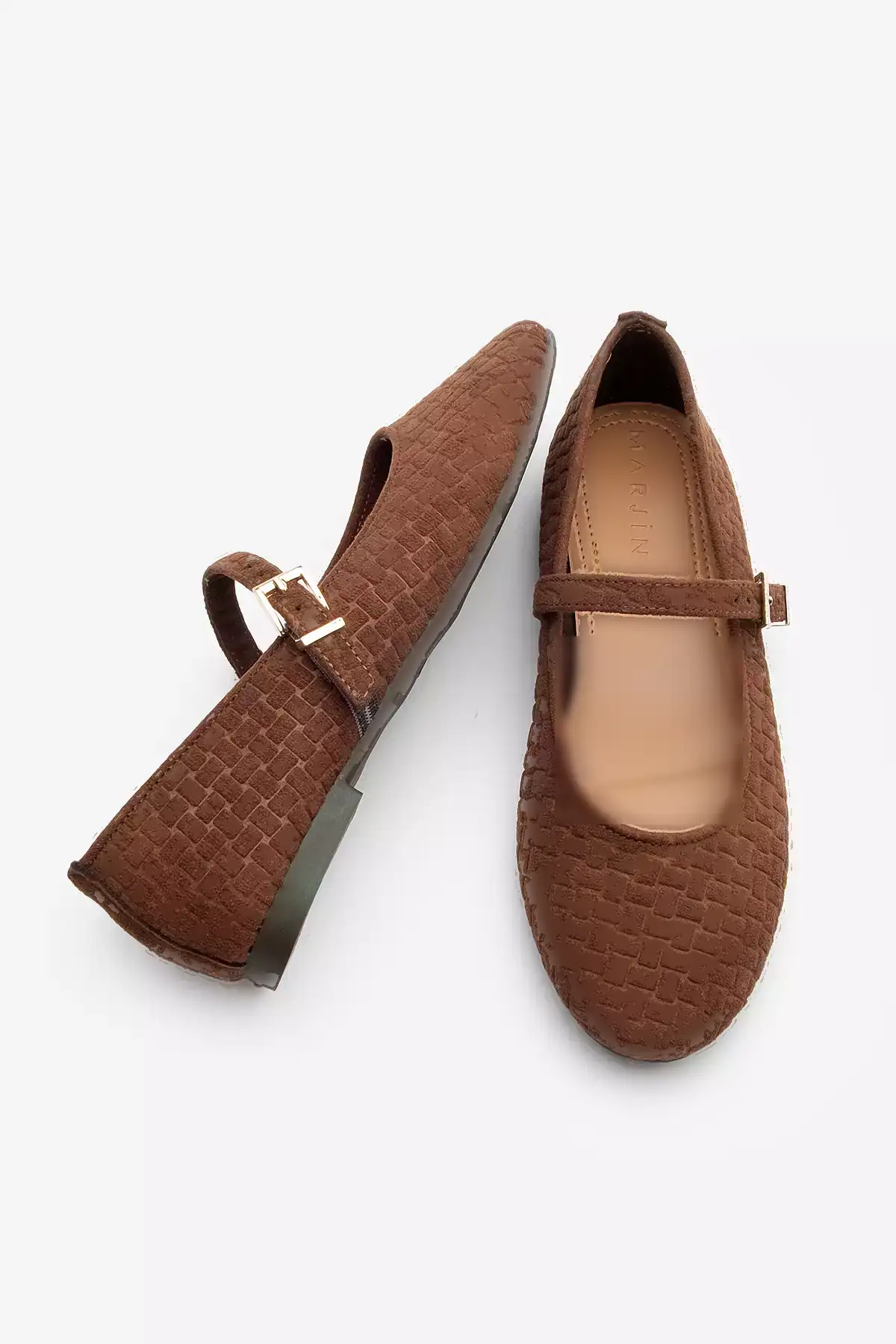 کفش بادی روزمره با طرح زنانه و بنددار آفیر، سوئیت قهوهای برند Marjin - 991034452