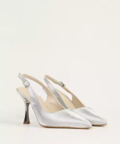 کفش پاشنه بلند زنانه نقره‌ای PC-54543 برند Pierre Cardin - 894814525