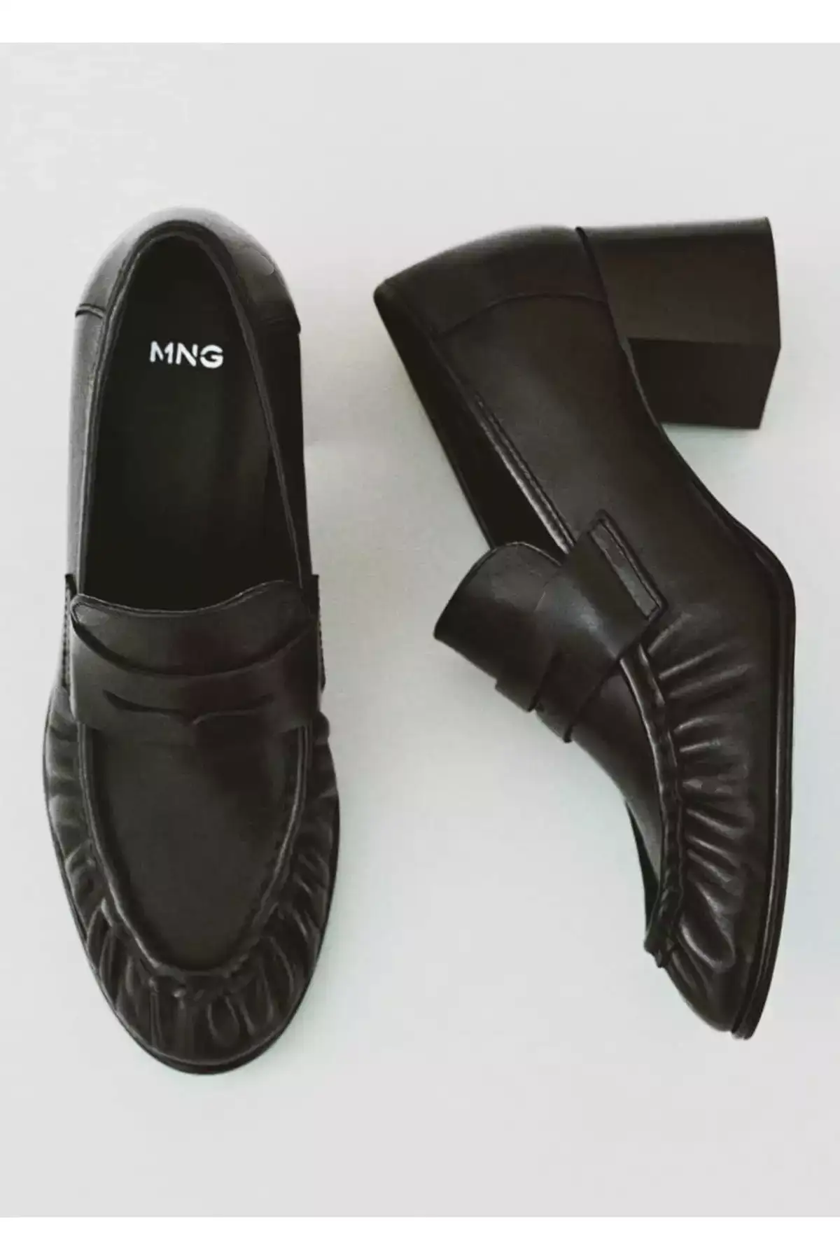 کفش چرم پاشنهدار با بند برند MANGO - 849640335