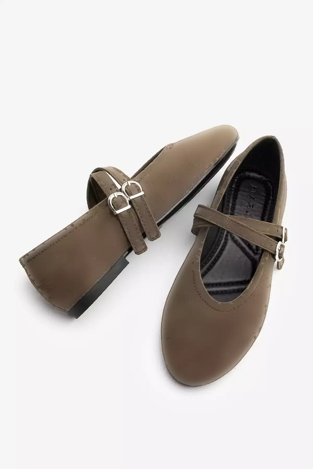 بابت زنانه با بند ضربدری نیرزا قهوهای سوئدی برند Marjin - 982090660