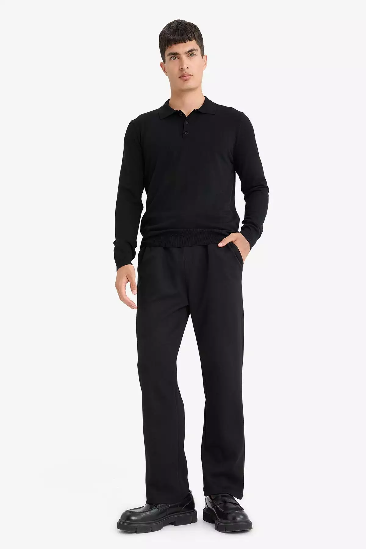 پولوشرت یقه دار با برش استاندارد و بافت نرم، کاپشن بافت پریمیوم D0454AX24AU برند Defacto - 852895142