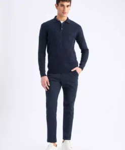 پولوشرت یقه دار بافت استاندارد مردانه E6366AX24WN برند Defacto - 971120505