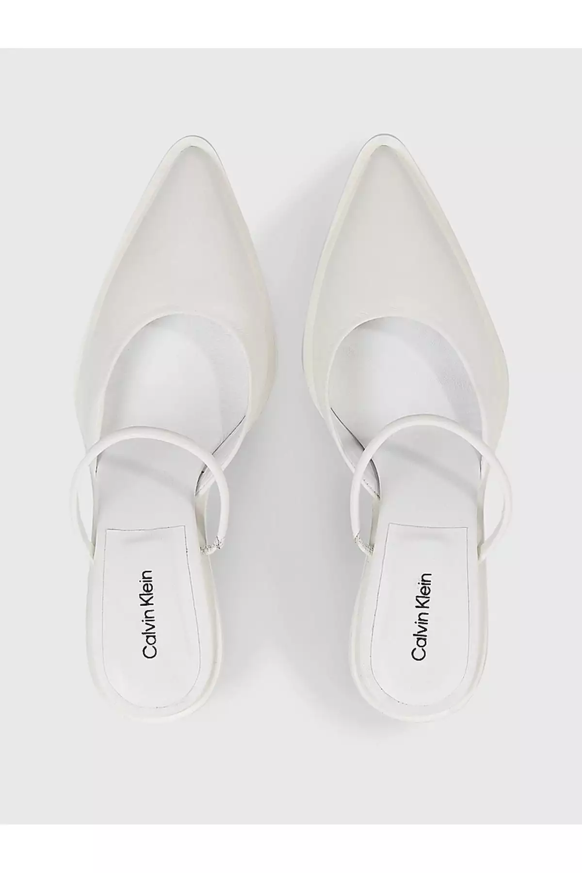 کفش کلاسیک پاشنهدار سفید با کفی صاف و طراحی مارک مخصوص خانمها برند Calvin Klein - 830863601