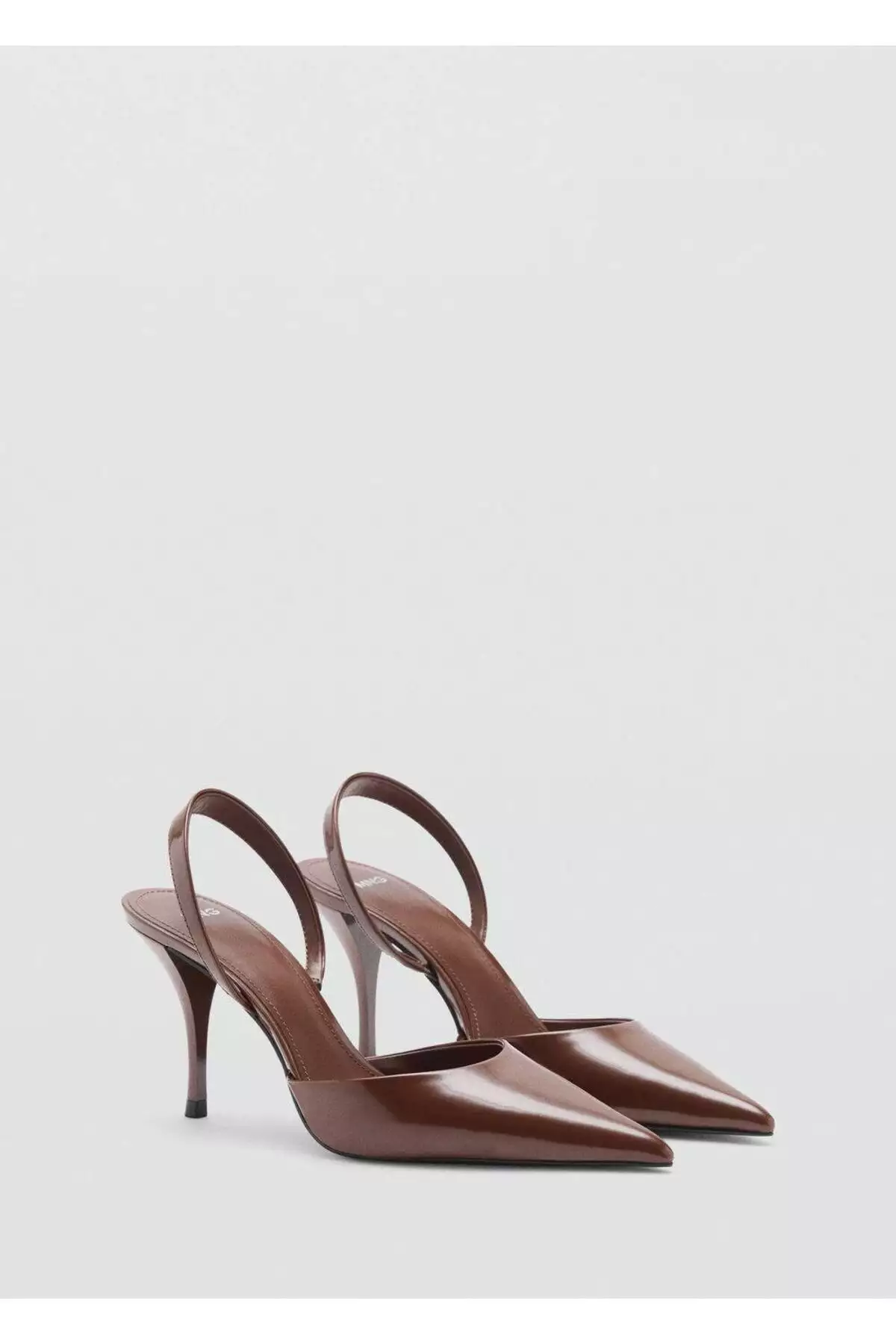 کفش نوک تیز با ظاهری شبیه چرم روغنی برند MANGO - 988859266