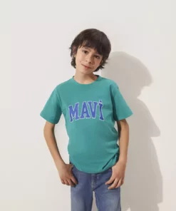 تیشرت سبز با چاپ لوگو طراحی معمولی / سایز عادی 6610030-71711 برند Mavi - 919768698