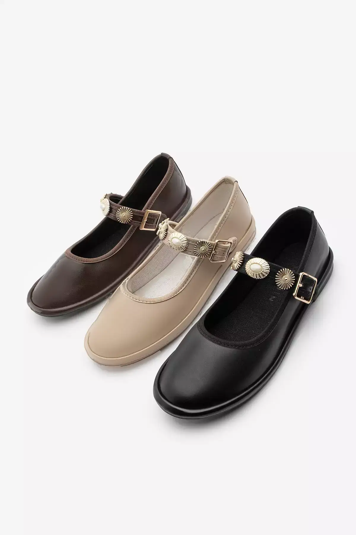 بابت سمورا بژ با جزئیات سنجاق طلایی بنددار زنانه برند Marjin - 900296835