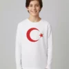 تی‌شرت آستین بلندی با طرح پرچم ترکیه و تصویر ماه و ستاره برای بچه‌ها پسر و دختر برند secret touch - 1025004287