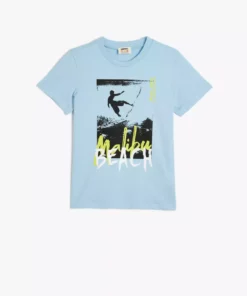 تیشرت ساده با طرح سرفینگ و یقه گرد کوتاه آستین از جنس پنبه برند Koton - 894466041