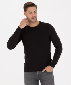 پولوشرت با یقه گرد و رنگ قهوهای مدل Slim Fit برند Pierre Cardin - 829102382