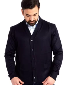 کاپشن پشمی دکمه‌دار بافتنی برای مردان میانسال و بالاتر 5100 برند Mutlu City - 342787534