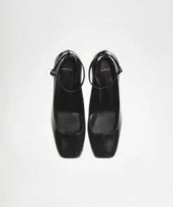 کفش پاشنه‌دار با ظاهر چرم لغزنده برند MANGO - 882276266