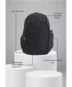 کوله پشتی کرینکیل غیر جنسیتی برای دبیرستان، لیسانس و دانشگاه، با پارچه ضد آب و جیب مخصوص لپ تاپ مدل cty-lbn-104 برند citycenterfashion - 833136031