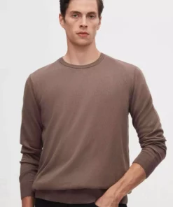 کُت کش باف ویندوزی داماد مناسب فرم معمولی بدون پرز زدن با یقه گرد برند D'S Damat - 855777691