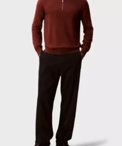 پلیور یقه ایستاده نیم زیپ با Fit معمولی بافتنی مردانه LV040BM356XWI برند Calvin Klein - 996576155