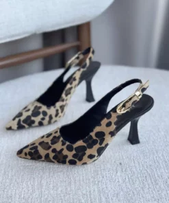 کفش پاشنه بلند زنانه - طرح پلنگی برند GOFFSHOES - 896068096