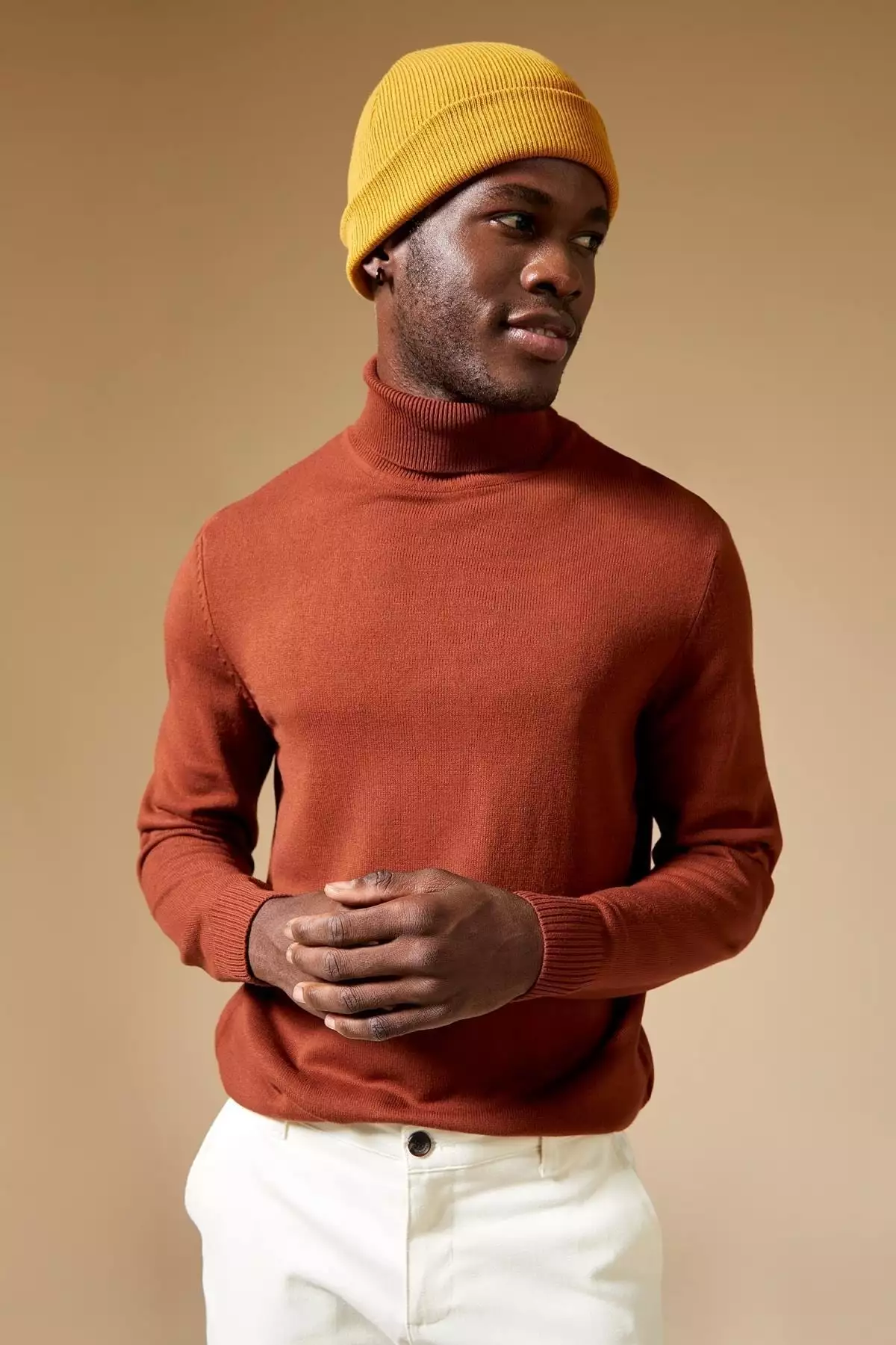 ژاکت بافتنی یقه اسکی فیت باریک برند Defacto - 133306823