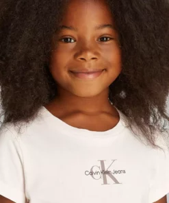 تی‌شرت دخترانه چاپی کرم روشن مدل IG0IG028600GE برند Calvin Klein - 940691407