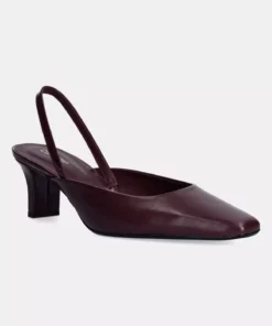 کفش پاشنه بلند کلاسیک زنانه با نوک سخت و پاشنه باز به رنگ بنفش برند Calvin Klein - 889863295