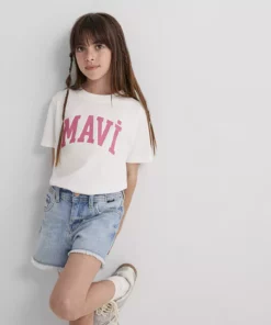 تیشرت کرم رنگ با چاپ لوگو / برش معمولی 7610109-70057 برند Mavi - 702047904
