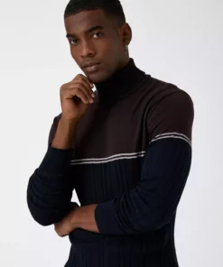 پولوشرت با یقه ماهیگیر با طراحی رنگی بلاک برند Koton - 358860366