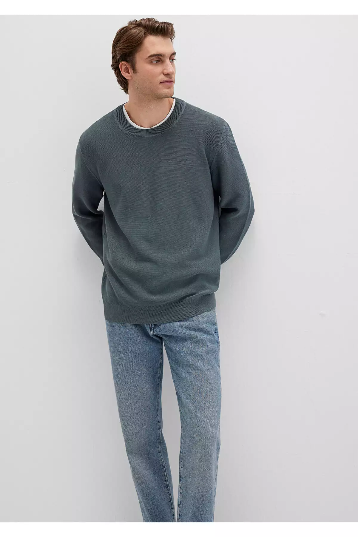 پلیور یقه گرد طوسی مناسب سایز معمولی / 0710197-80889 برند Mavi - 999233903