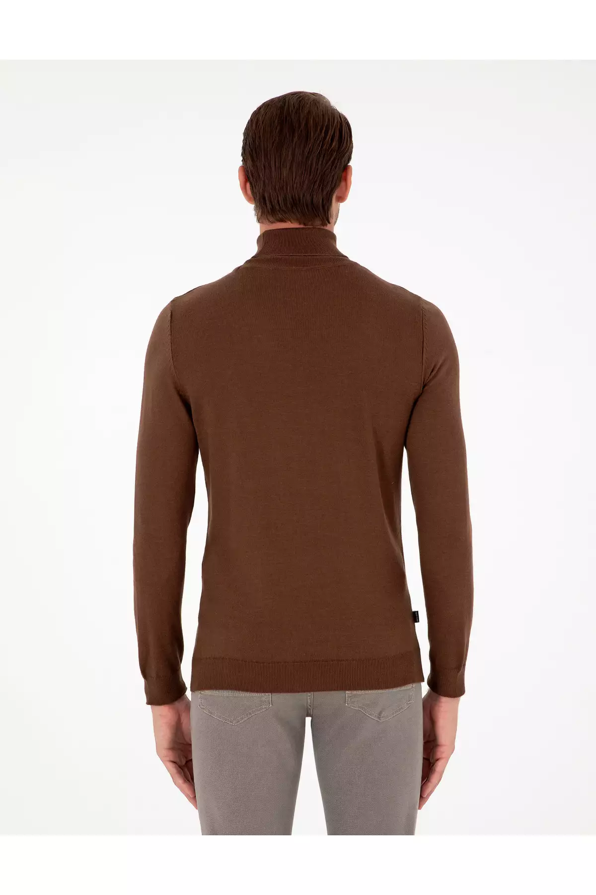 پالتوی بافتنی گردنپوش کمرنگ قهوهای تیره فیت اسلیم 50296602-VR084 برند Pierre Cardin - 865464328