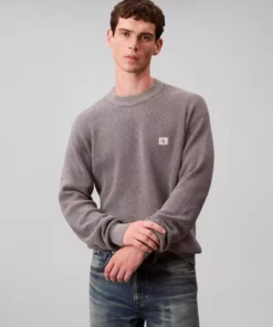 ژاکت بافتی نازک LS EZ COTTON WAFFLE CRWNK برند Calvin Klein - 985344123