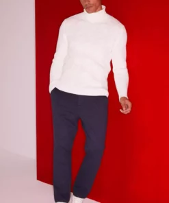 ژاکت بافتنی ساده یقه نیمه فیشنی استاندارد فیت کد A9517AX23WN برند Defacto - 746816358