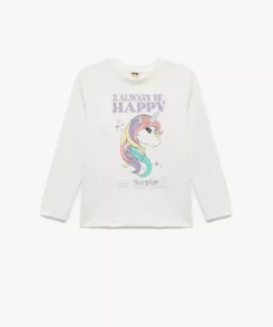 تیشرت چاپی یکنوع با یقه گرد و آستین بلند از جنس پنبه برند Koton - 973531353