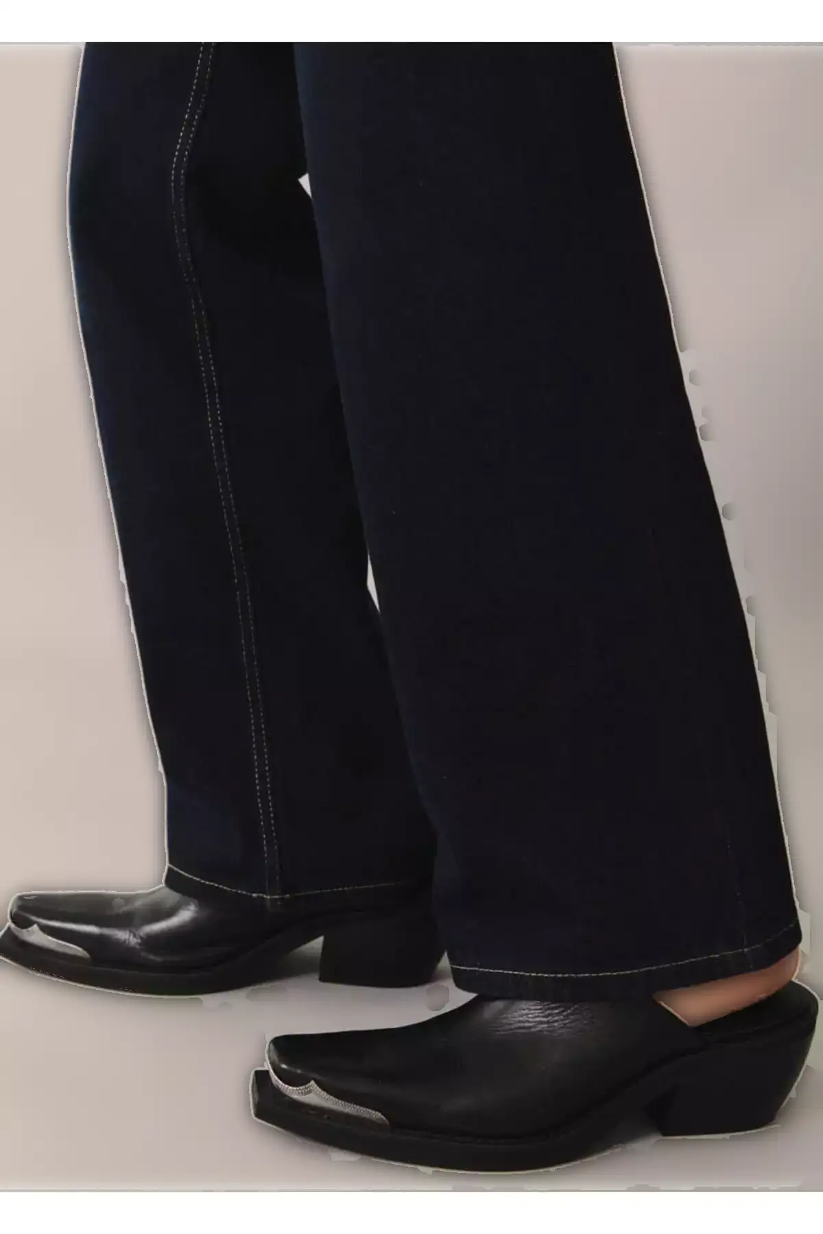 کفش چرمی با نوک فلزی برند MANGO - 870872748