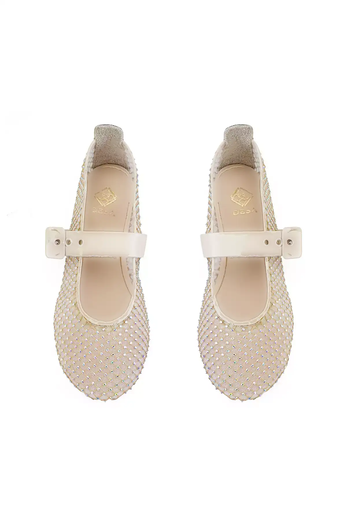 پاپوش بژ زنانه با جزئیات درخشان از سنگ برند Desa - 841247429